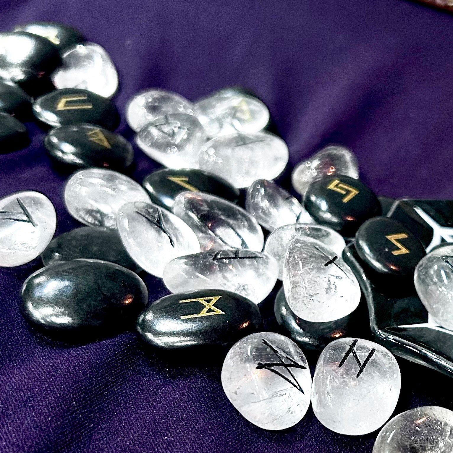 Black Onyx Rune Stone Set