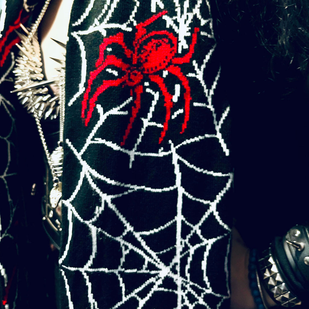 Creepy Crawler Knitted Spiderweb Scarf Scarf