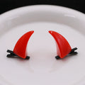Infernal Horn Hair Clips, Red, crescent devil horn hair clips