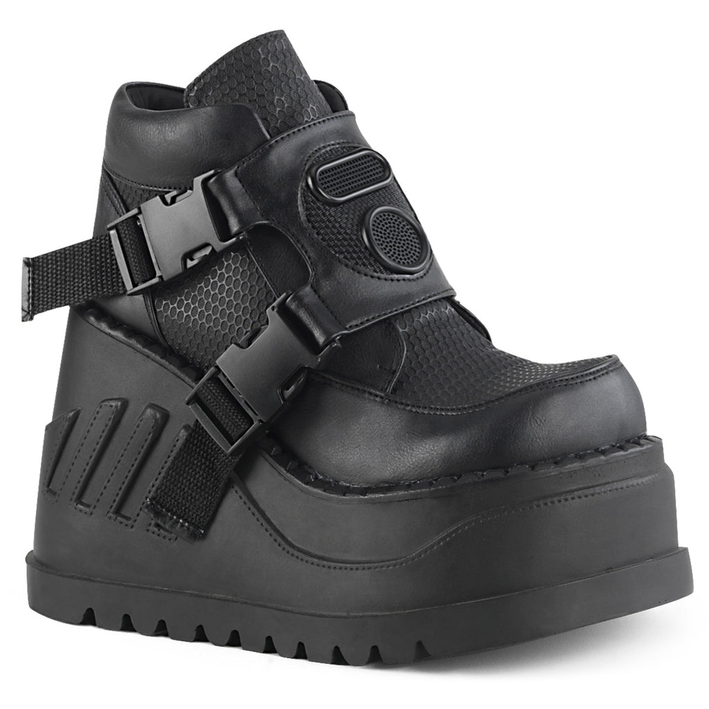 Stomp Snap-Buckle Wedge Ankle Boots