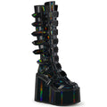 Swing Hologram Buckle Strap Knee Boots