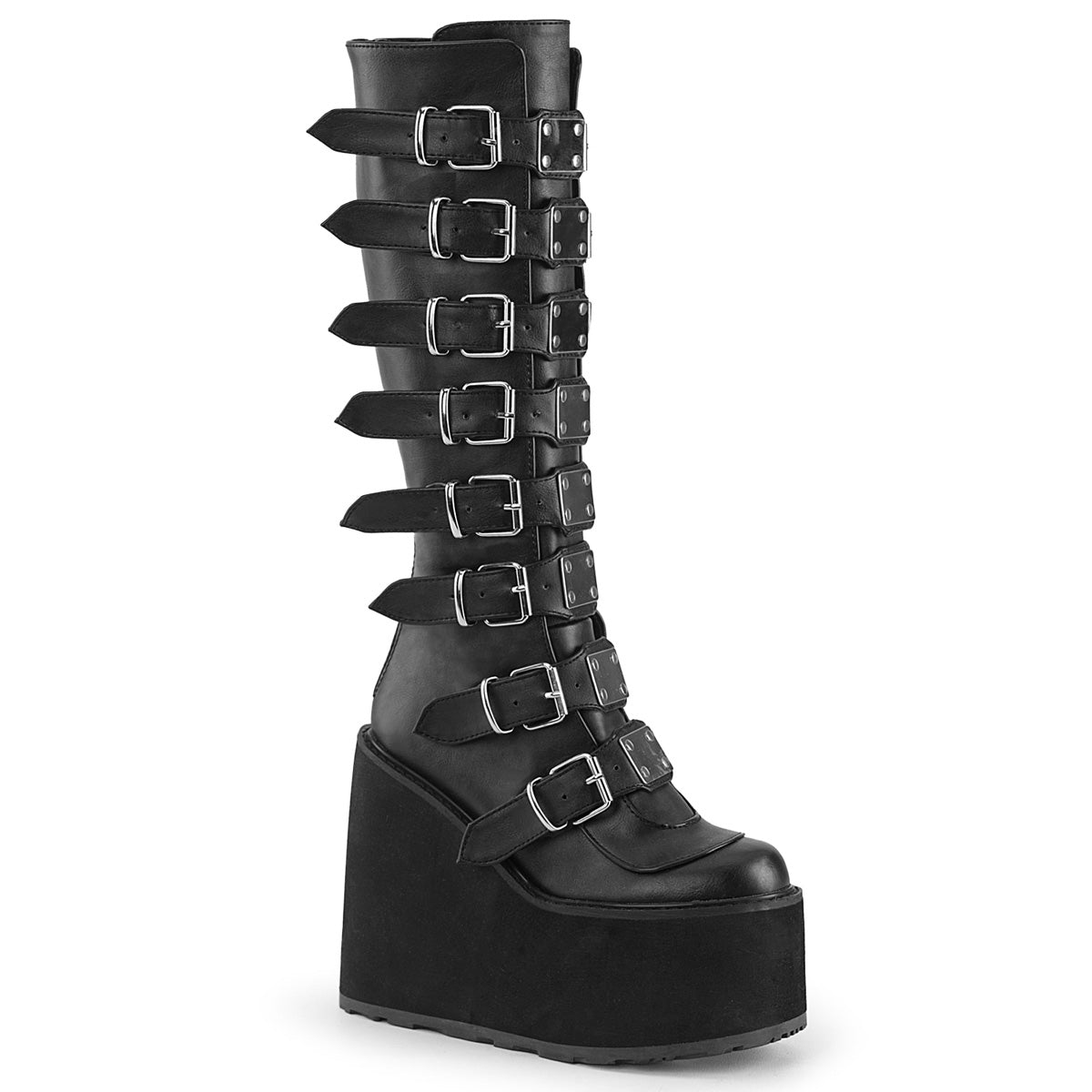 Swing Matte Cyber Metal Plate Knee Boots