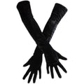 Dark Opera Velvet Gloves, long black velvet gloves