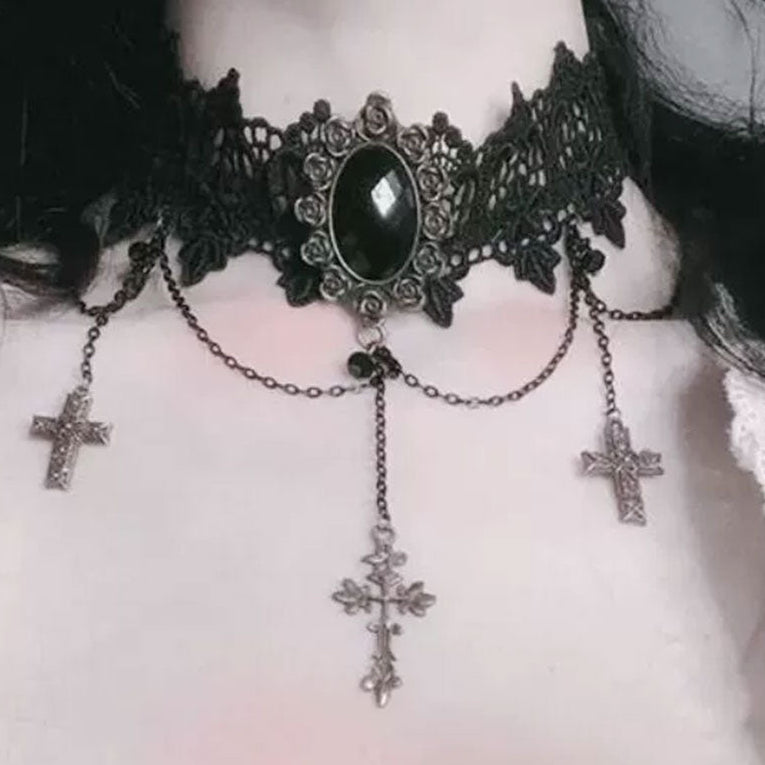 Gospel Cross Cameo Choker