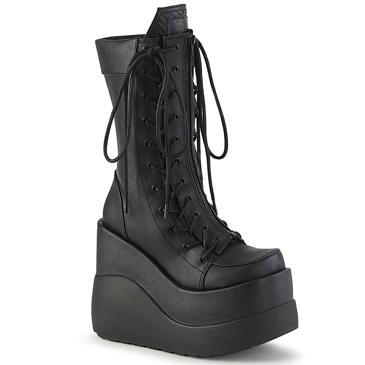 Void Tiered Wedge Lace-Up Mid-Calf Boots