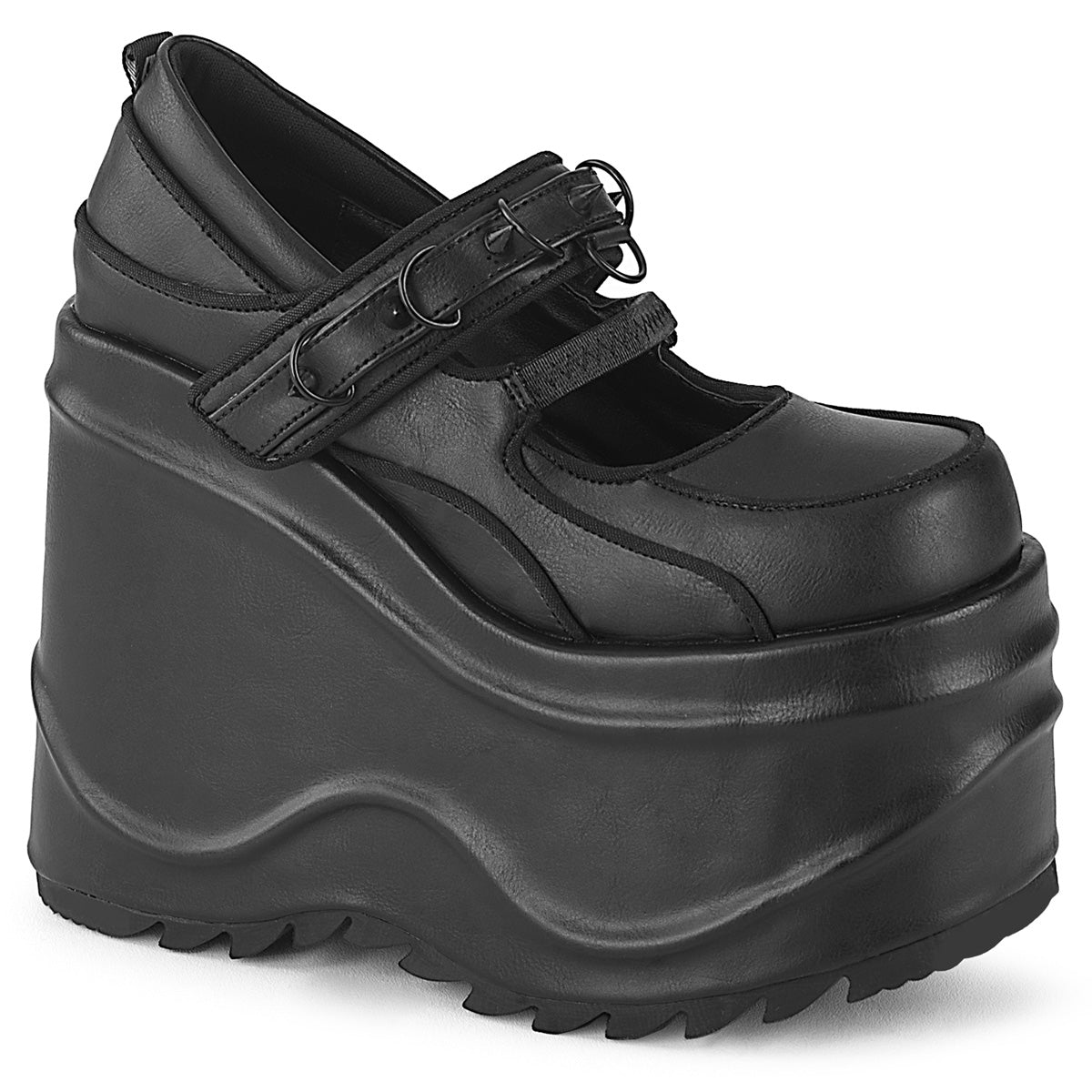Wave Platform Wedge Mary Janes