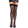 Worship Me Cross Net Thigh Highs